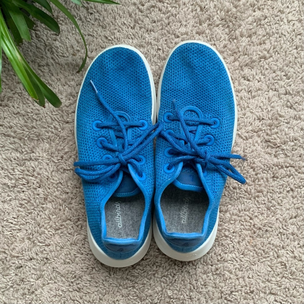 Allbirds Tree Runner Blue White Mens Size 9 Shoes